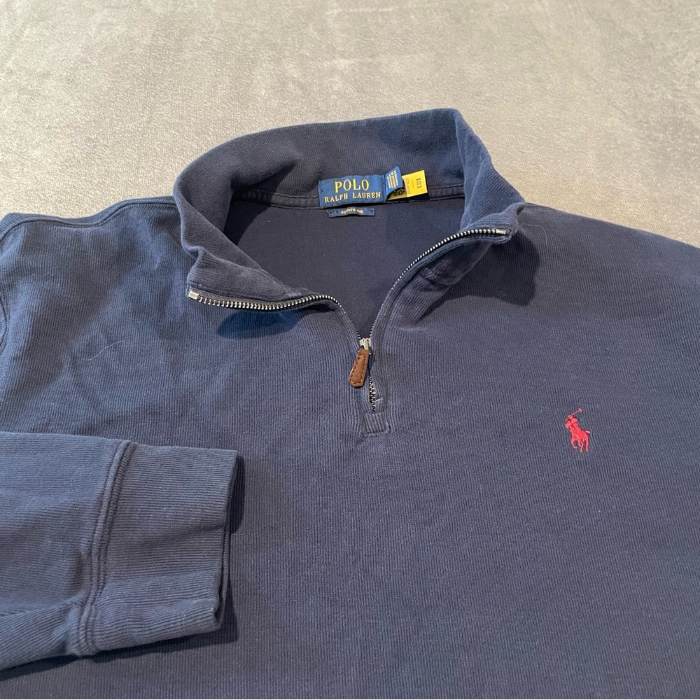 Polo Ralph Lauren Sweater Mens XL Blue Estate Rib Long Sleeve Pullover